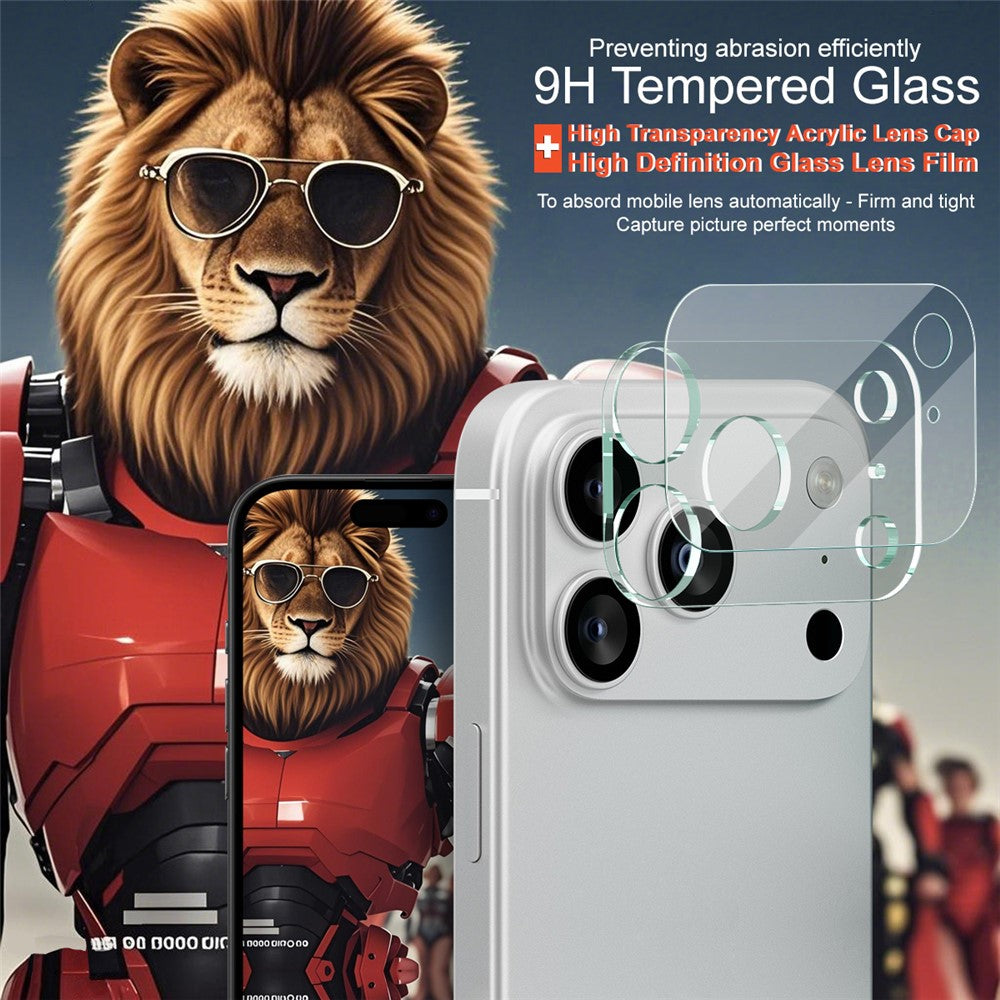 Tempered Glass Camera Lens Film+Acrylic Lens Cap IMAK For iPhone 17 Pro Max