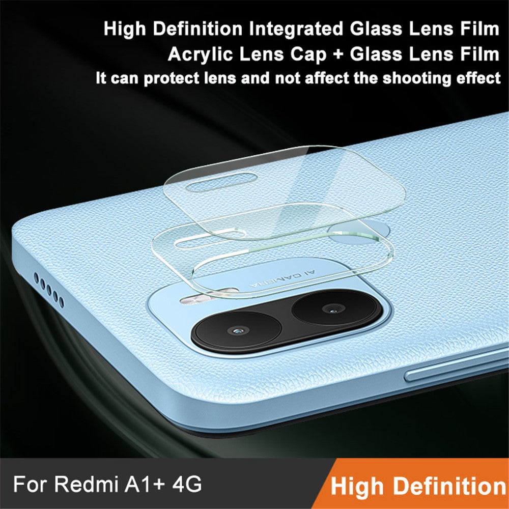 Tempered Glass Camera Lens Film+Acrylic Lens Cap IMAK For Xiaomi Redmi A1 4G / Redmi A1+ 4G