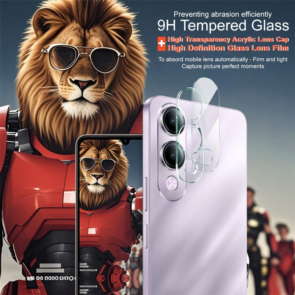 Tempered Glass Camera Lens Film+Acrylic Lens Cap IMAK Tempered Glass Lens Film for vivo T4 Lite 5G / Y29s 5G / Y04 4G / Y19 5G / iQOO Z10 Lite 5G+