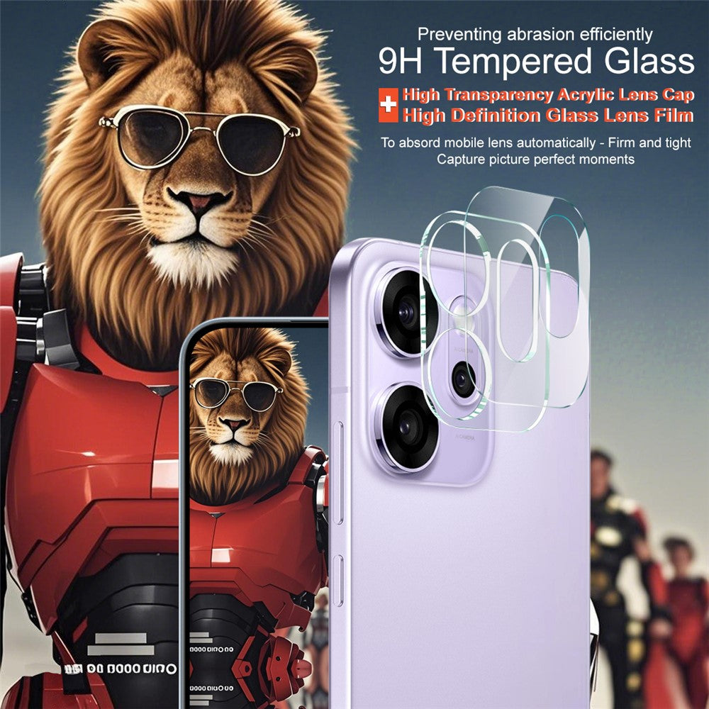 Tempered Glass Camera Lens Film+Acrylic Lens Cap IMAK For Oppo Reno14 F 5G