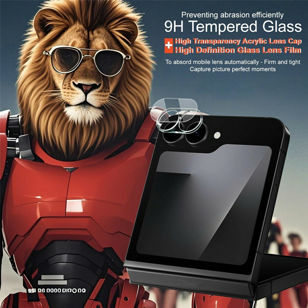 IMAK For Samsung Galaxy Z Flip7 FE 5G Tempered Glass Camera Lens Protector + Acrylic Lens Cap