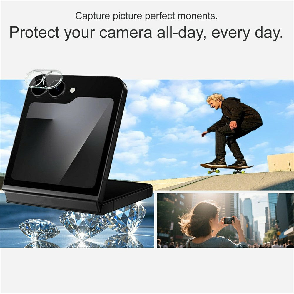 IMAK For Samsung Galaxy Z Flip7 FE 5G Tempered Glass Camera Lens Protector + Acrylic Lens Cap