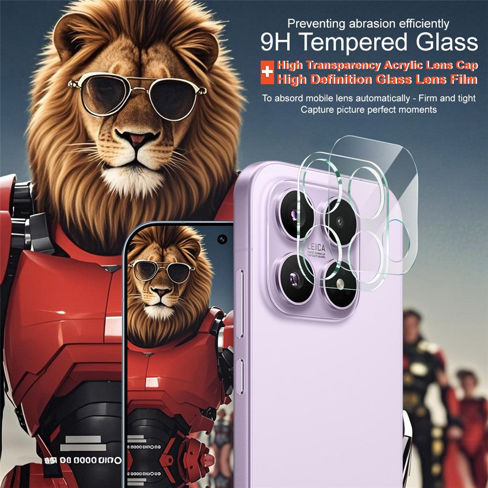 IMAK For Xiaomi 17 Tempered Glass Camera Lens Protector + Acrylic Lens Cap