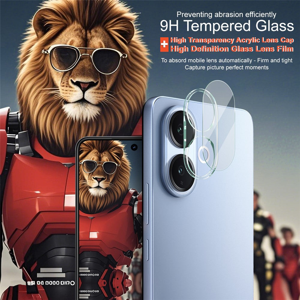 Tempered Glass Phone Camera Lens Film+Acrylic Lens Cap IMAK For vivo V60 Lite 4G / 5G
