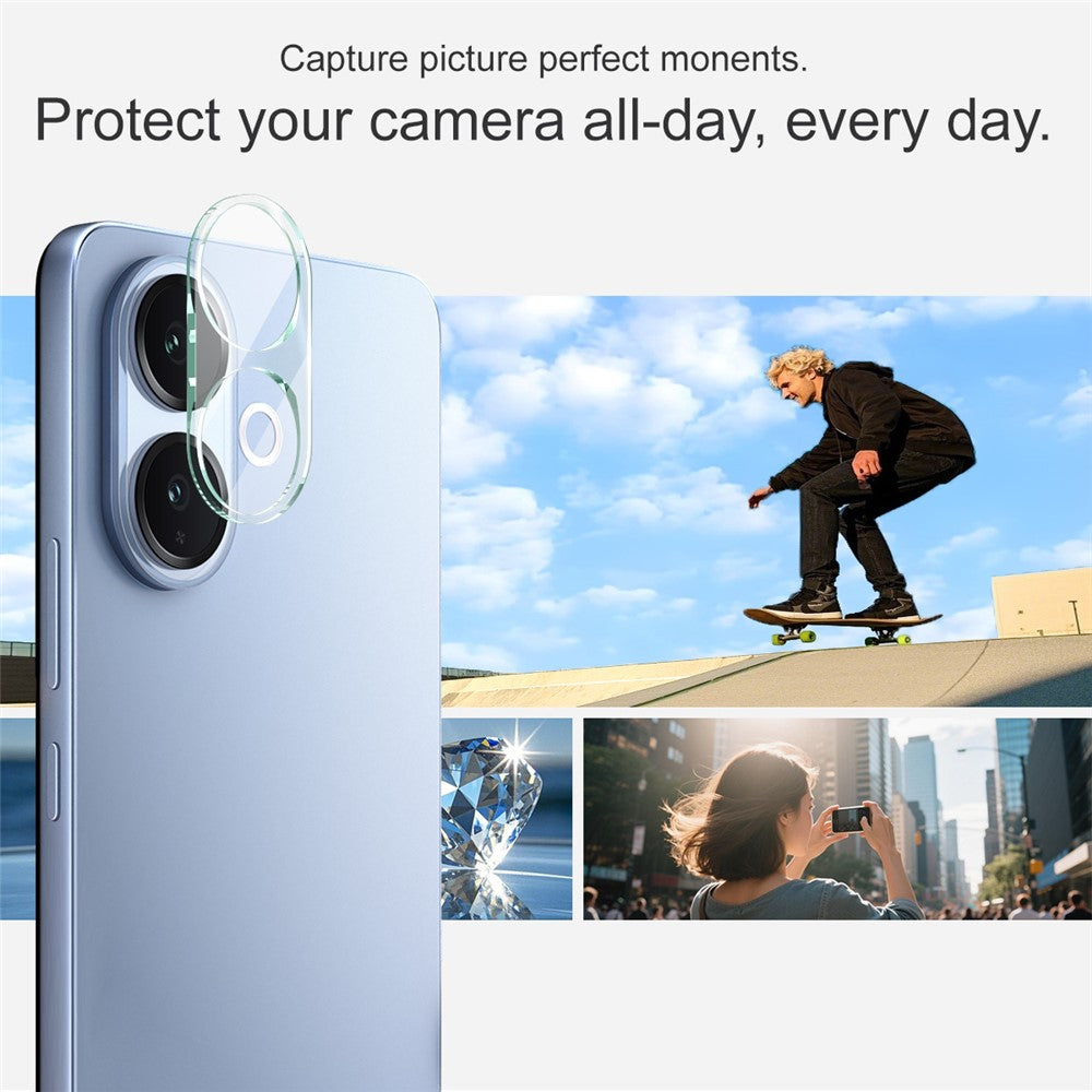 Tempered Glass Phone Camera Lens Film+Acrylic Lens Cap IMAK For vivo V60 Lite 4G / 5G