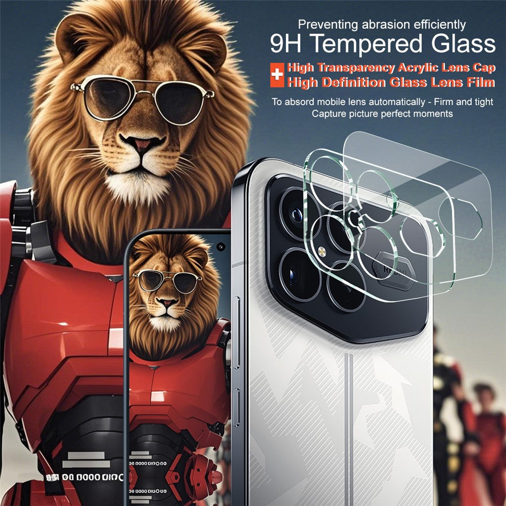 IMAK For Xiaomi Redmi K90 Pro Max Champion Edition Tempered Glass Full Cover Camera Lens Protector + Acrylic Lens Cap