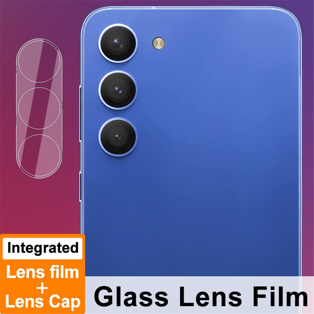 IMAK Anti-scratch Ultra Clear Camera Lens Protector for Samsung Galaxy S23 / S23+, Integrated Tempered Glass Lens Film + Acrylic Lens Cap