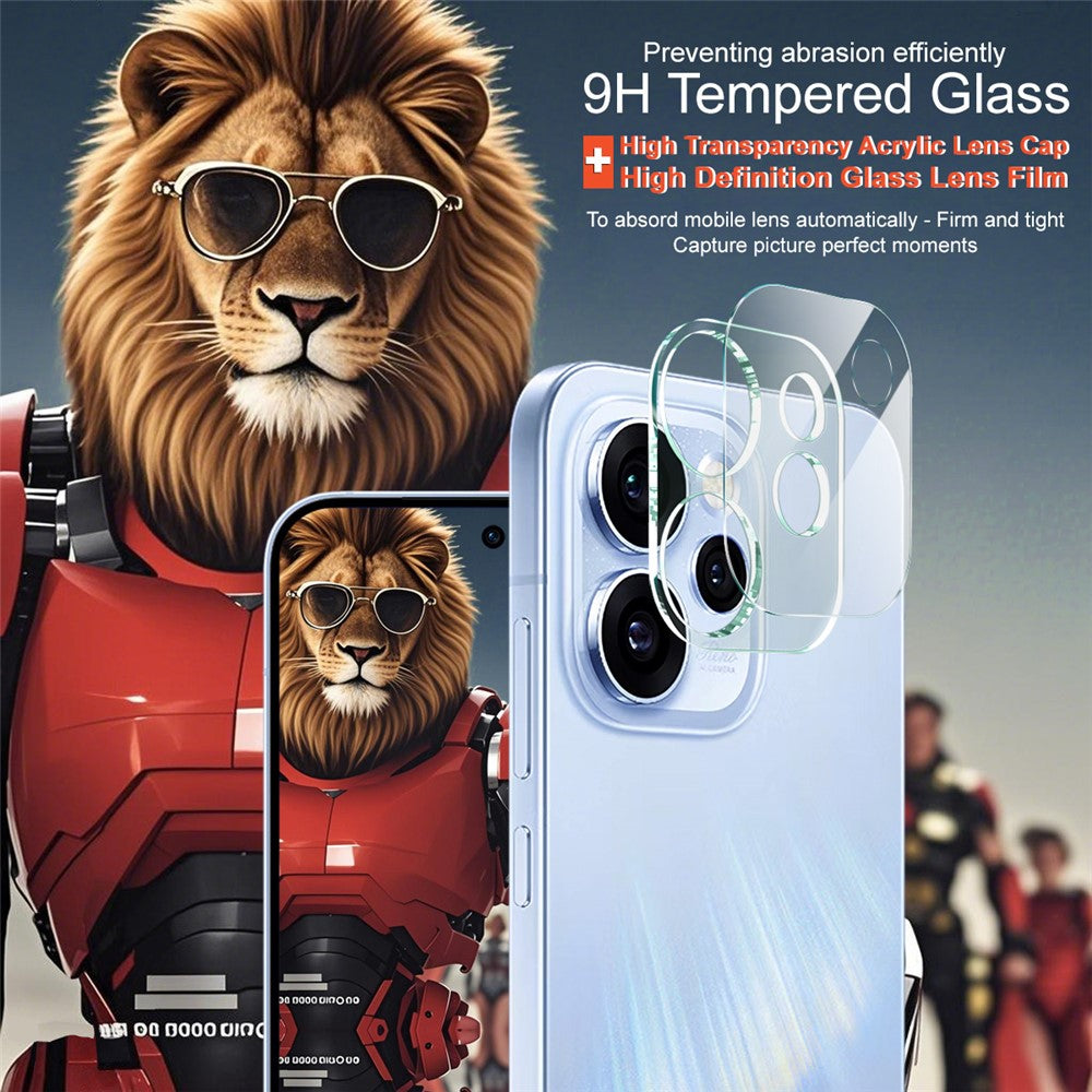Tempered Glass Camera Lens Film+Acrylic Lens Cap IMAK For Oppo Reno15 Pro Max 5G (Global) / Reno15 Pro 5G (China)