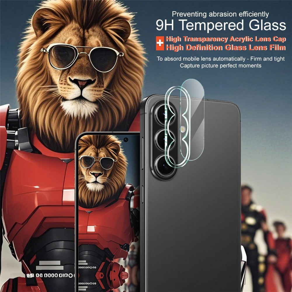 IMAK For Samsung Galaxy A37 5G Tempered Glass Full Cover Camera Lens Protector + Acrylic Lens Cap
