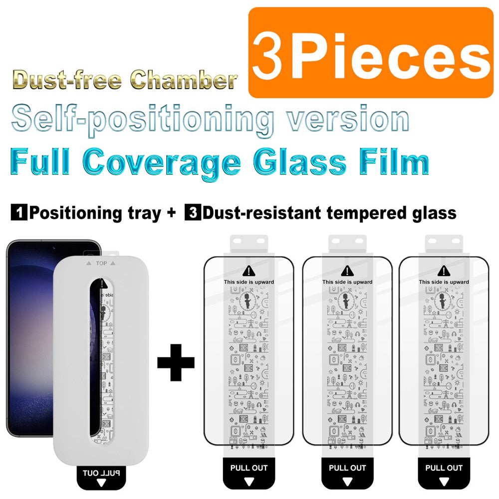 (3-Pack) Full Coverage Shockproof Tempered Glass Screen Protector with Installation Tool IMAK For Samsung Galaxy S25 / S24