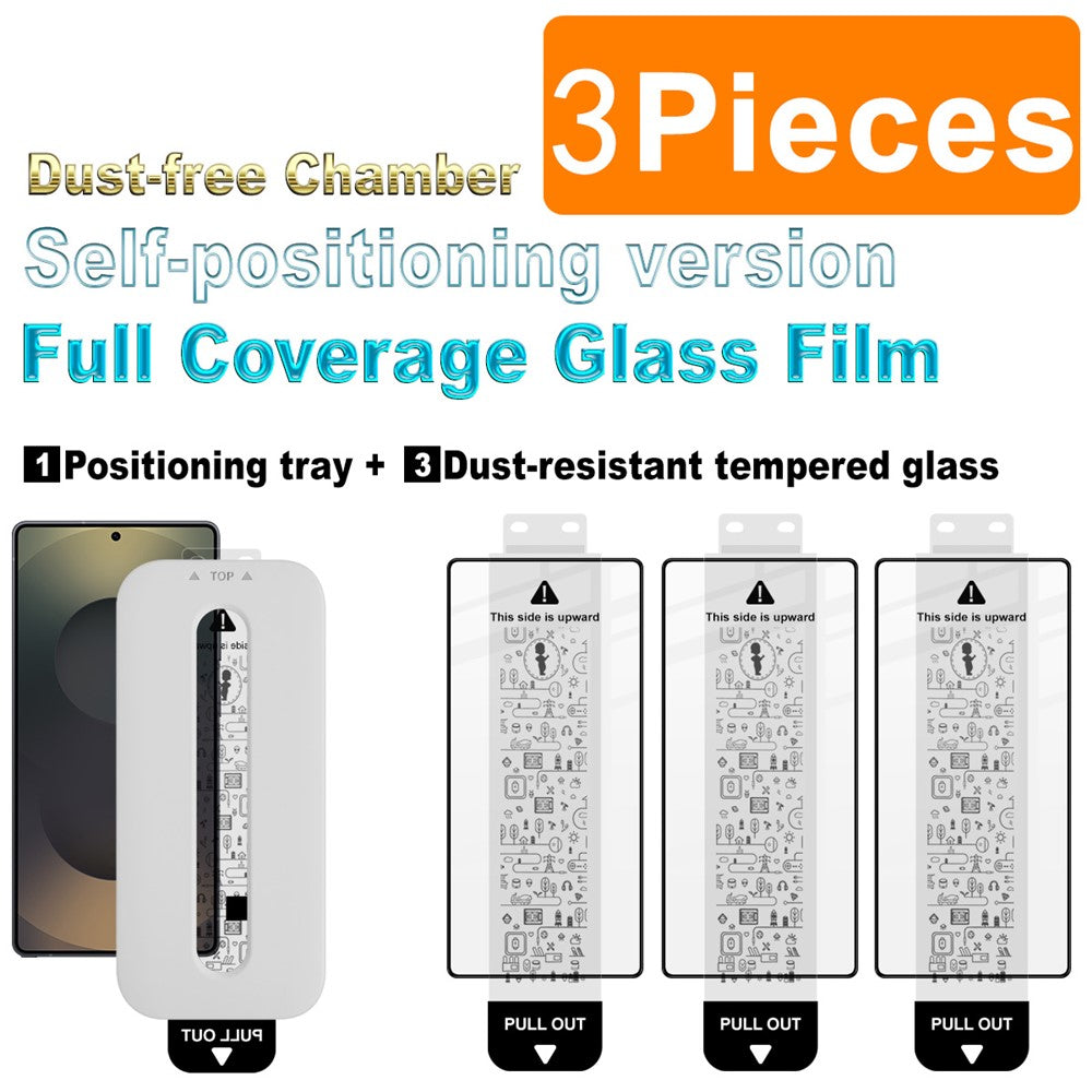 (3-Pack) Full Coverage Shockproof Tempered Glass Screen Protector with Installation Tool IMAK For Samsung Galaxy S25 Ultra