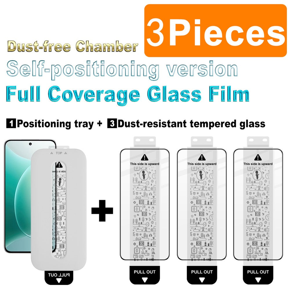 (3-Pack) Full Coverage Shockproof Tempered Glass Screen Protector with Installation Tool IMAK For Honor 300