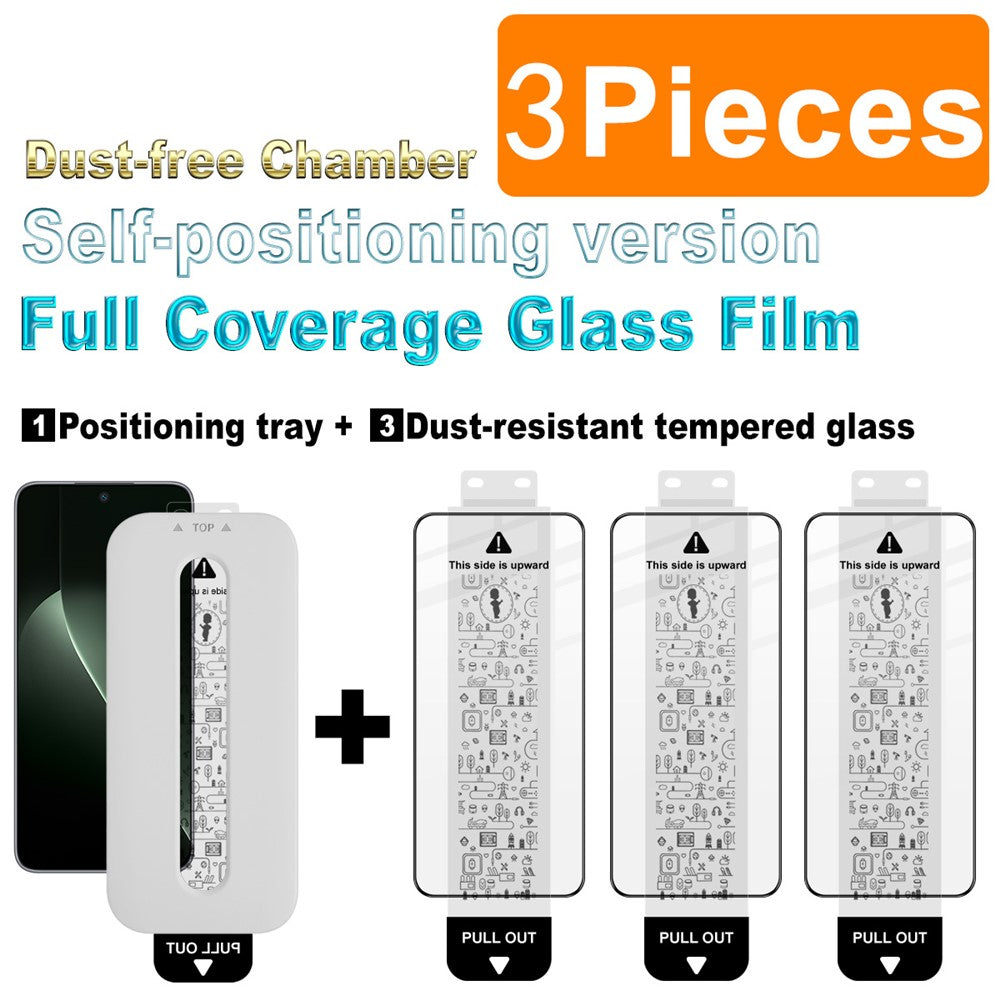 (3-Pack) Full Coverage Shockproof Tempered Glass Screen Protector with Installation Tool IMAK For Honor GT