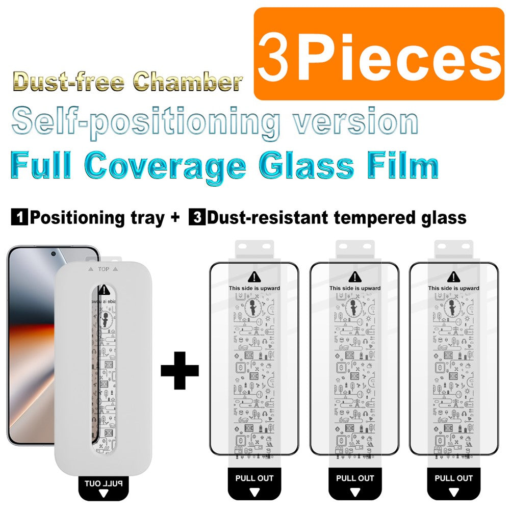 (3-Pack) Full Coverage Shockproof Tempered Glass Screen Protector with Installation Tool IMAK For Honor GT Pro