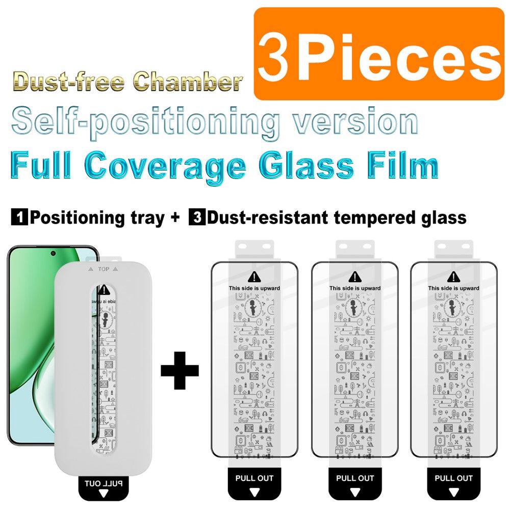 (3-Pack) Full Coverage Shockproof Tempered Glass Screen Protector with Installation Tool IMAK for Honor Magic8 Lite 5G / X9d 5G / X70 5G
