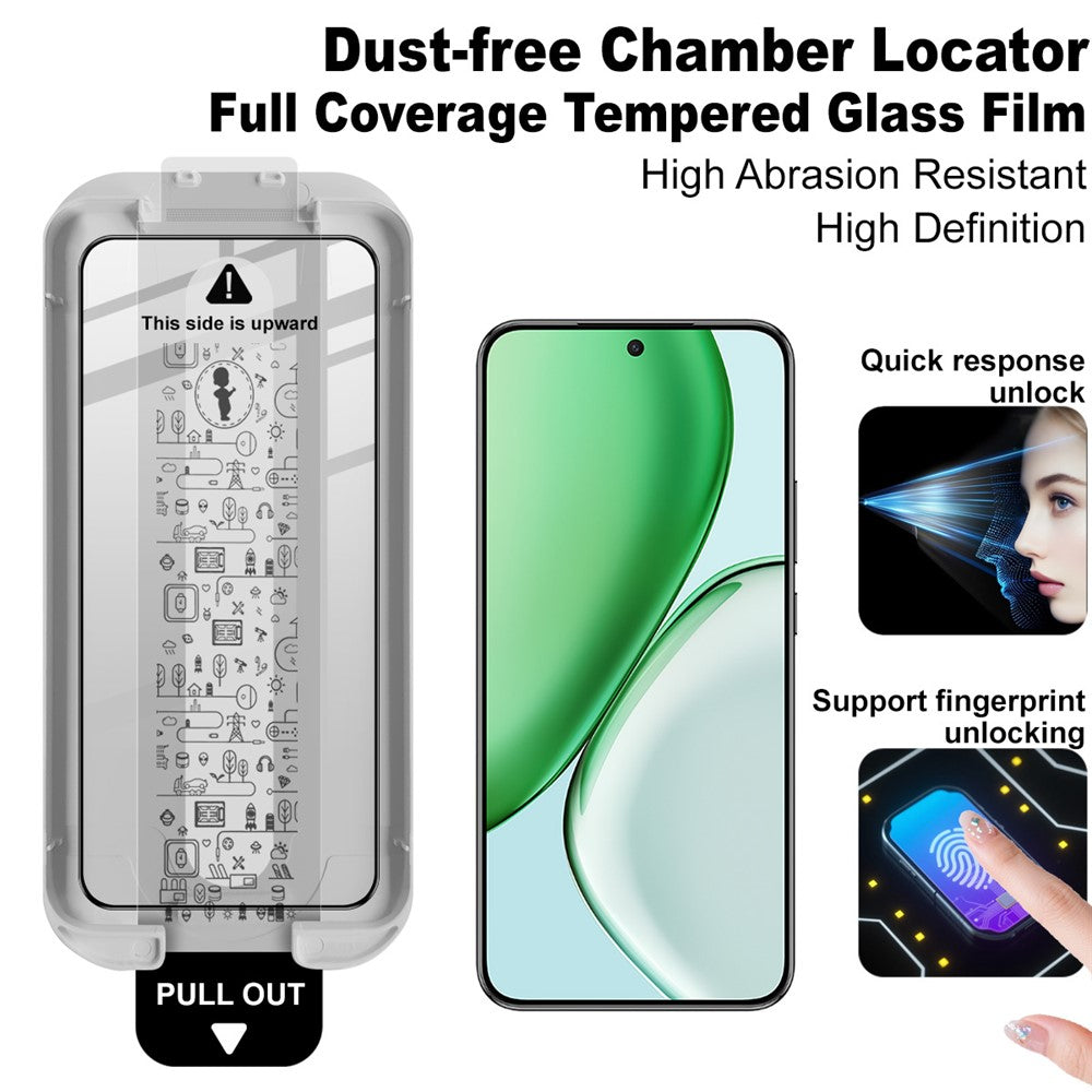 (3-Pack) Full Coverage Shockproof Tempered Glass Screen Protector with Installation Tool IMAK for Honor Magic8 Lite 5G / X9d 5G / X70 5G