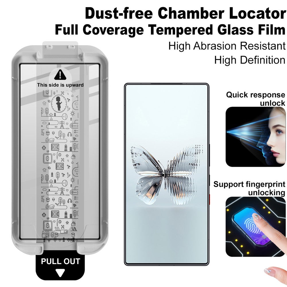 (3-Pack) Full Coverage Shockproof Tempered Glass Screen Protector with Installation Tool IMAK For ZTE nubia RedMagic 11 Pro 5G / 11 Pro+ 5G