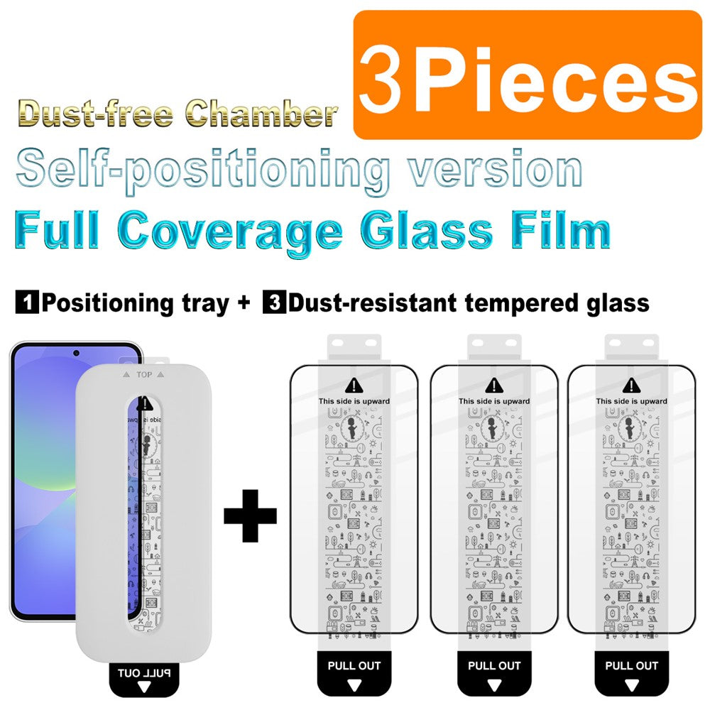(3-Pack) Full Coverage Shockproof Tempered Glass Screen Protector with Installation Tool IMAK for Samsung Galaxy M56 5G / A56 5G / A36 5G