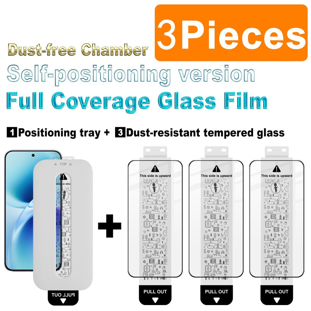 (3-Pack) Full Coverage Shockproof Tempered Glass Screen Protector with Installation Tool IMAK For vivo S50 Pro mini 5G / X300 FE 5G