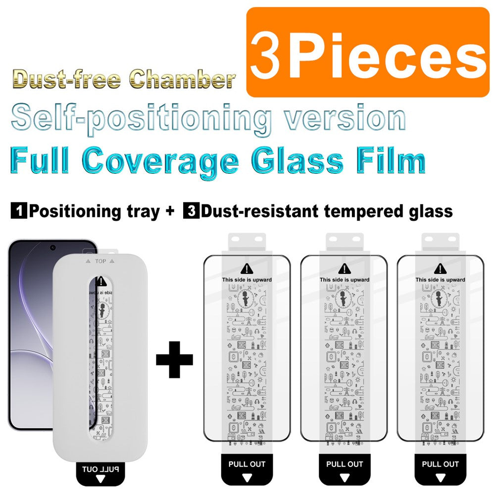 (3-Pack) Full Coverage Shockproof Tempered Glass Screen Protector with Installation Tool IMAK For Oppo Reno15 5G (Global) / Reno15c 5G (China)
