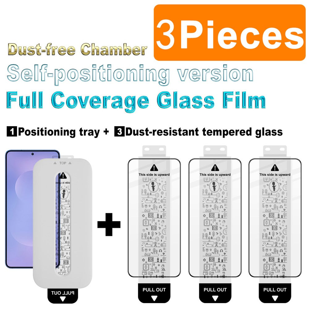 (3-Pack) Full Coverage Shockproof Tempered Glass Screen Protector with Installation Tool IMAK For Samsung Galaxy S26+