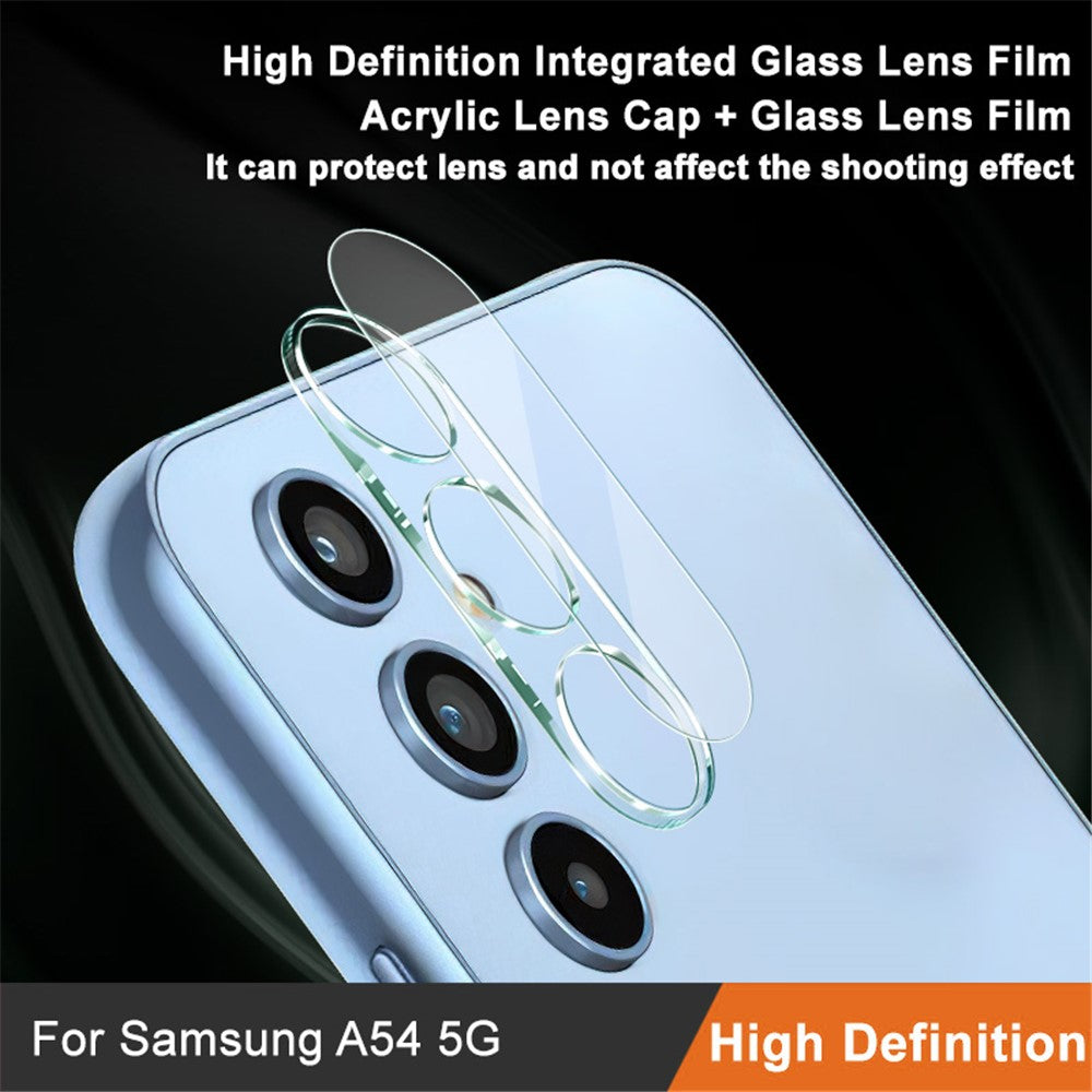 Tempered Glass Camera Lens Film+Acrylic Lens Cap IMAK for Samsung Galaxy A54 5G
