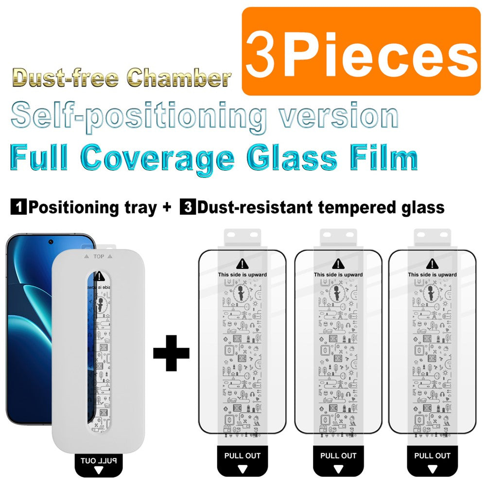 (3-Pack) Full Coverage Shockproof Tempered Glass Screen Protector with Installation Tool IMAK For vivo iQOO Z11 Turbo 5G