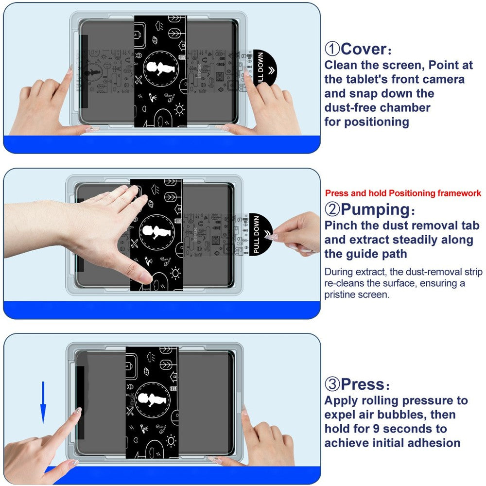 HD Tempered Glass Screen Protector IMAK With Instllation Tool For Samsung Galaxy Tab A9+