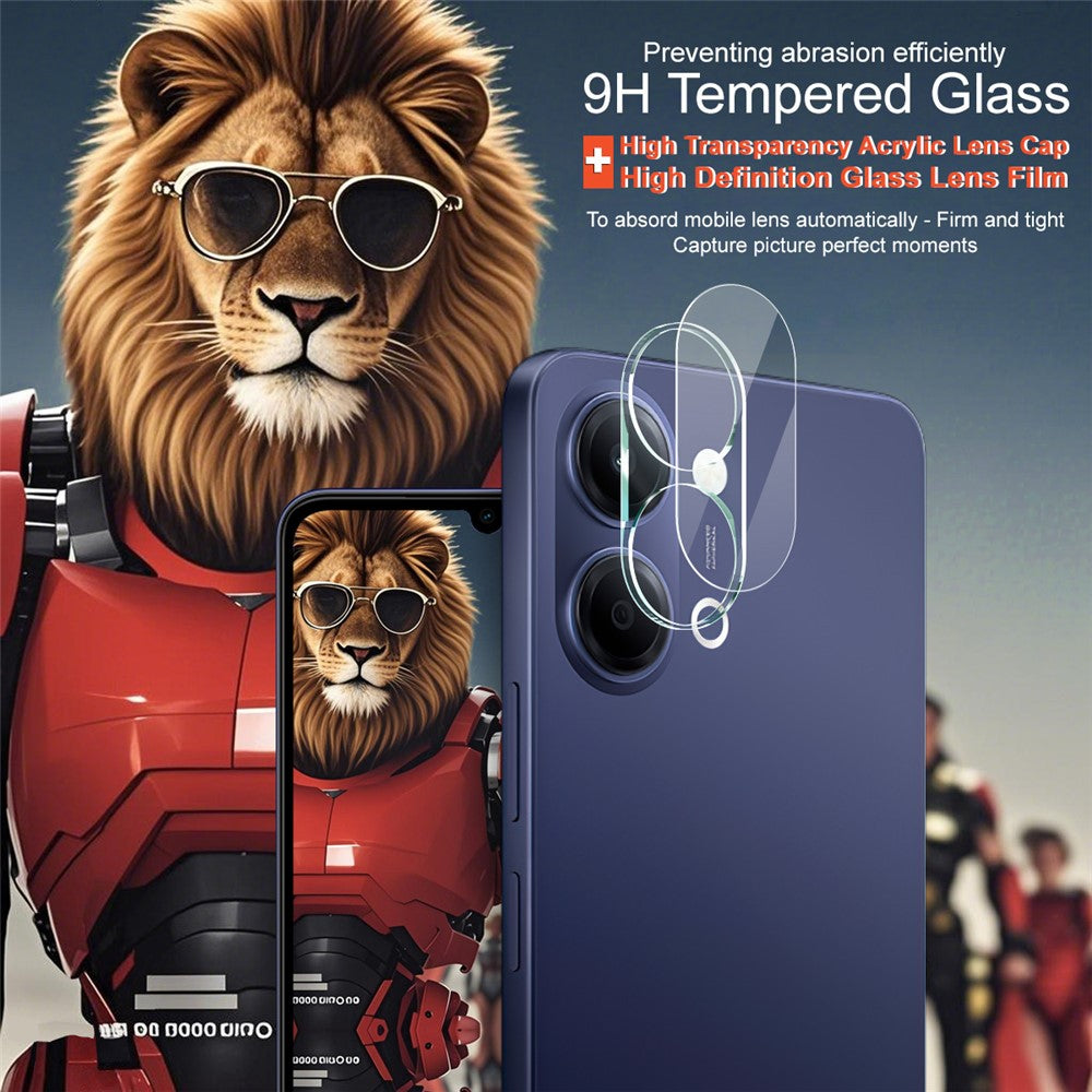 IMAK For vivo Y05 4G Tempered Glass Full Cover Camera Lens Protector + Acrylic Lens Cap