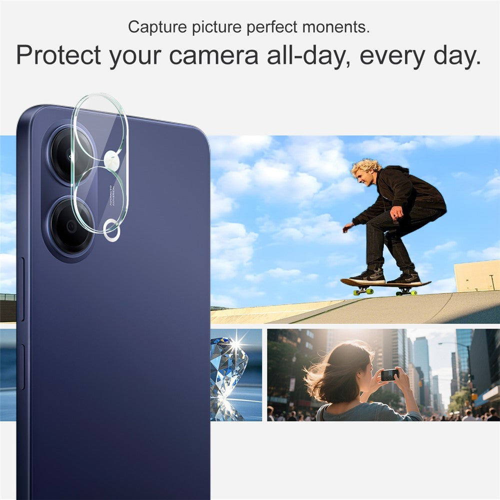 IMAK For vivo Y05 4G Tempered Glass Full Cover Camera Lens Protector + Acrylic Lens Cap