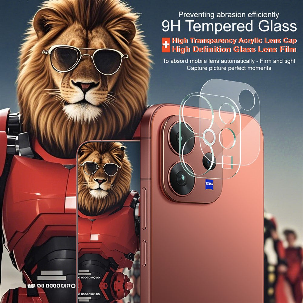 Tempered Glass Camera Lens Protector + Acrylic Lens Cap IMAK For vivo V70 5G / V70 Elite 5G