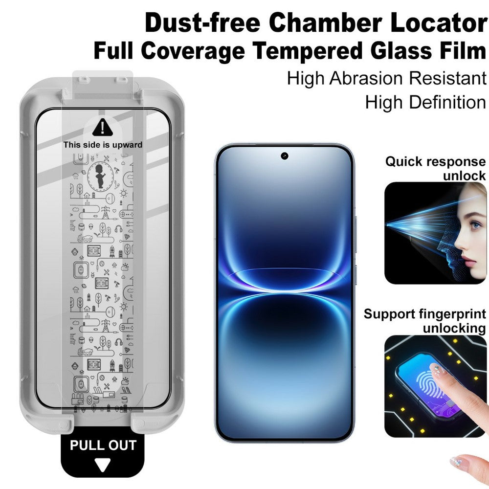 (3-Pack) Full Coverage Shockproof Tempered Glass Screen Protector with Installation Tool IMAK For vivo iQOO 15 Ultra 5G