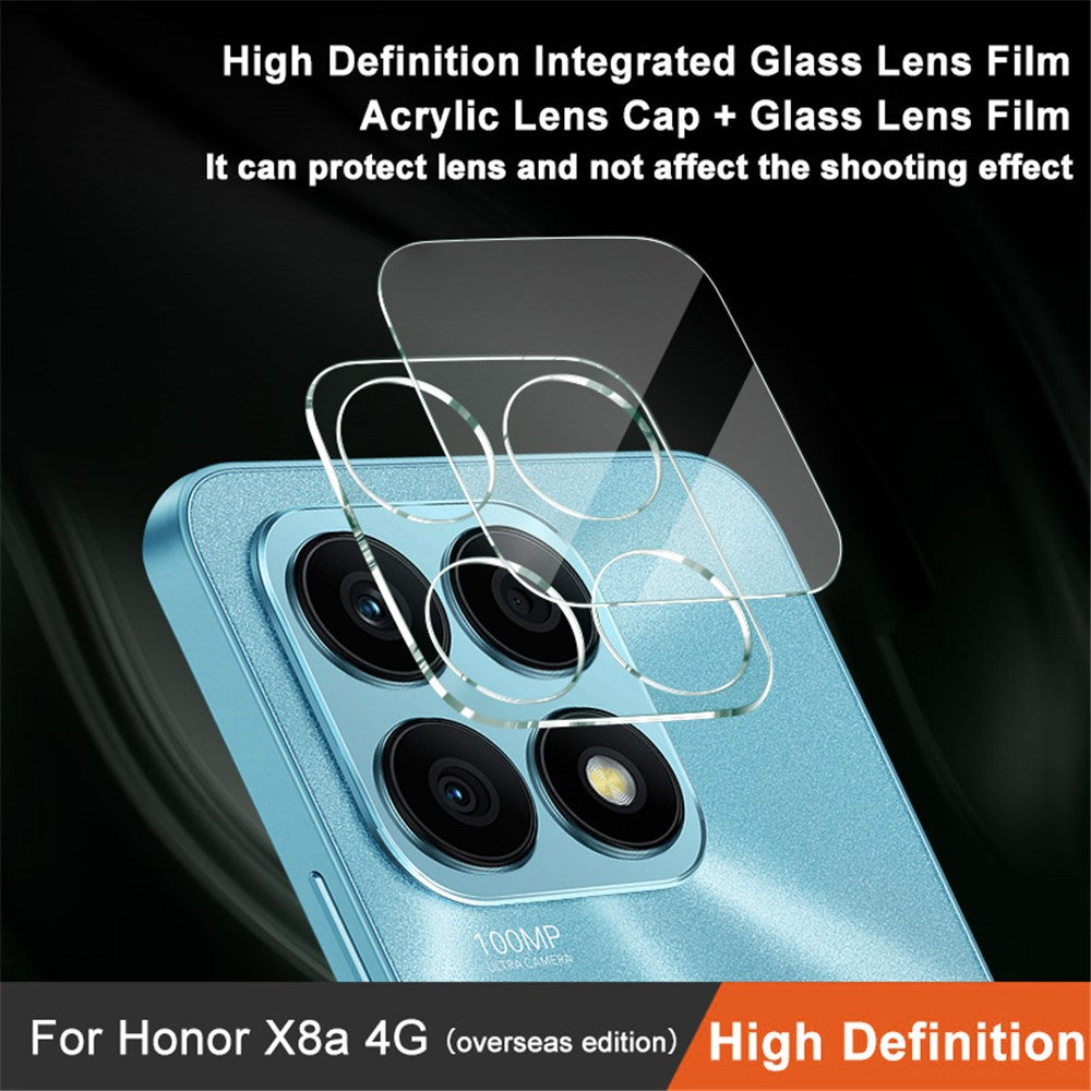 Tempered Glass HD Camera Lens Film + Acrylic Lens Cap IMAK For Honor X8a 4G