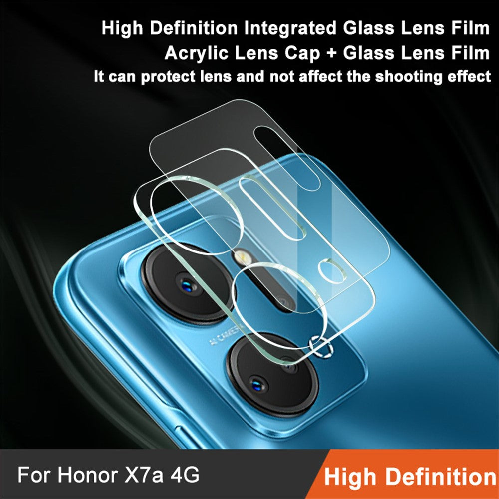 Tempered Glass HD Camera Lens Film + Acrylic Lens Cap IMAK for Honor X7a 4G
