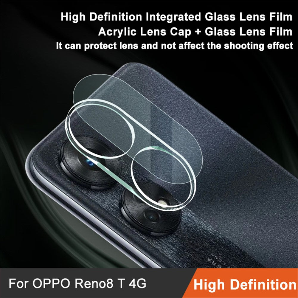Tempered Glass Camera Lens Film+Acrylic Lens Cap IMAK For Oppo Reno8 T 4G