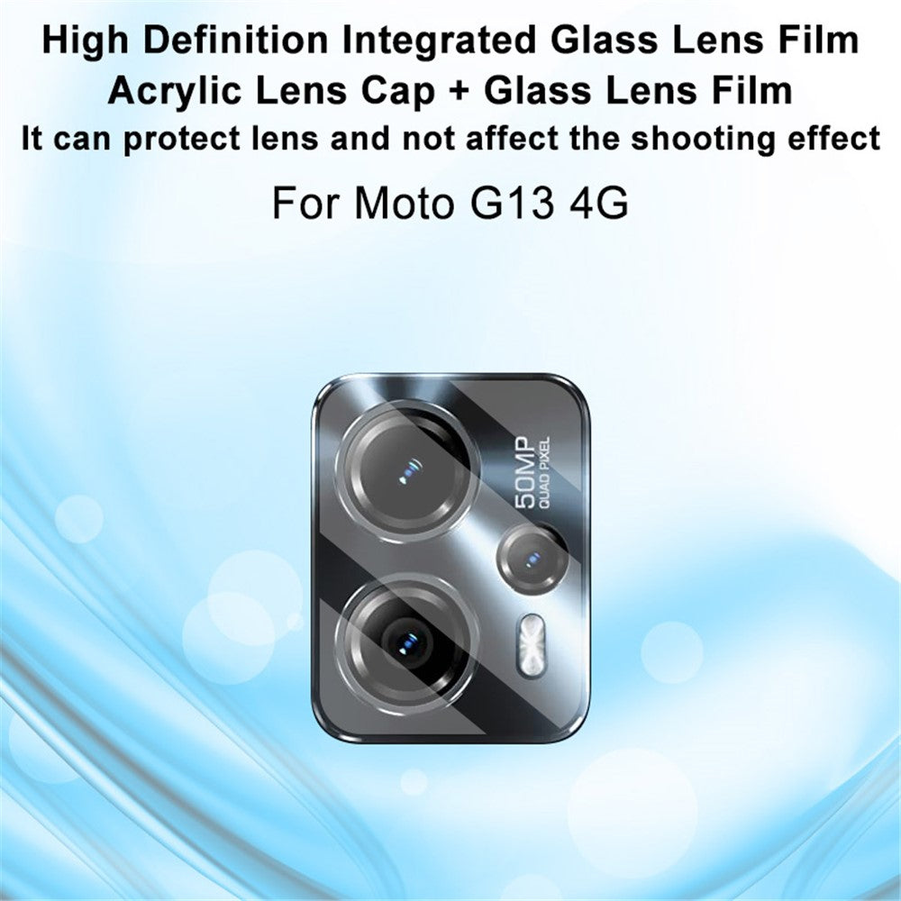 Tempered Glass Camera Lens Protector with Acrylic Lens Cap IMAK For Motorola Moto G13 4G / G23 4G