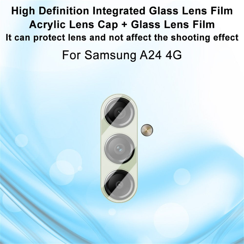 Tempered Glass Camera Lens Film+Acrylic Lens Cap IMAK For Samsung Galaxy A24 4G (162.1 x 77.6 x 8.3mm)