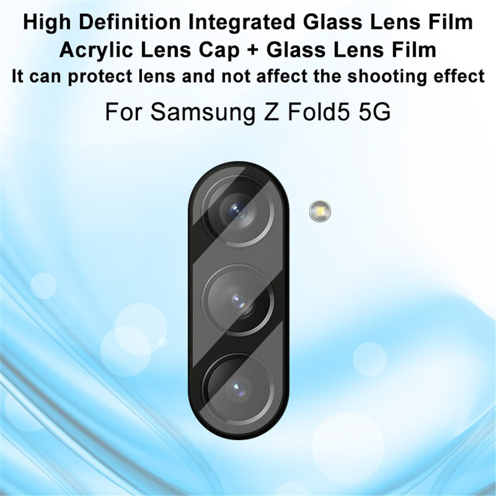 IMAK For Samsung Galaxy Z Fold5 5G HD Clear Integrated Camera Lens Film Clear Tempered Glass Lens Protector + Acrylic Lens Cap