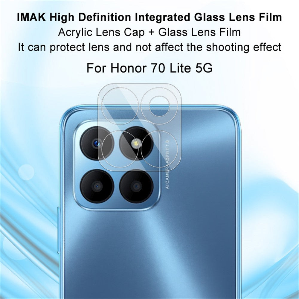 Clear Integrated Tempered Glass + Acrylic Lens Cap Camera Lens Protector IMAK For Honor 70 Lite 5G