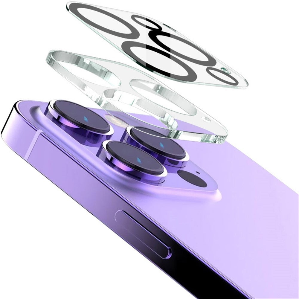 Tempered Glass HD Camera Lens Film + Acrylic Lens Cap IMAK For iPhone 15 Pro / 15 Pro Max