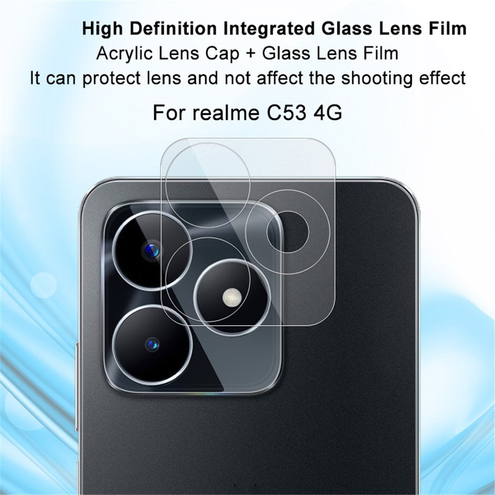 Tempered Glass HD Camera Lens Film + Acrylic Lens Cap IMAK For Realme C53 (Global)