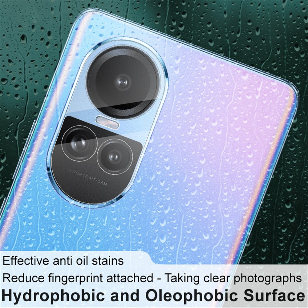 Tempered Glass Camera Lens Film+Acrylic Lens Cap IMAK Lens Protector for Oppo Reno10 Pro 5G (Global) / Reno10 5G (Global)