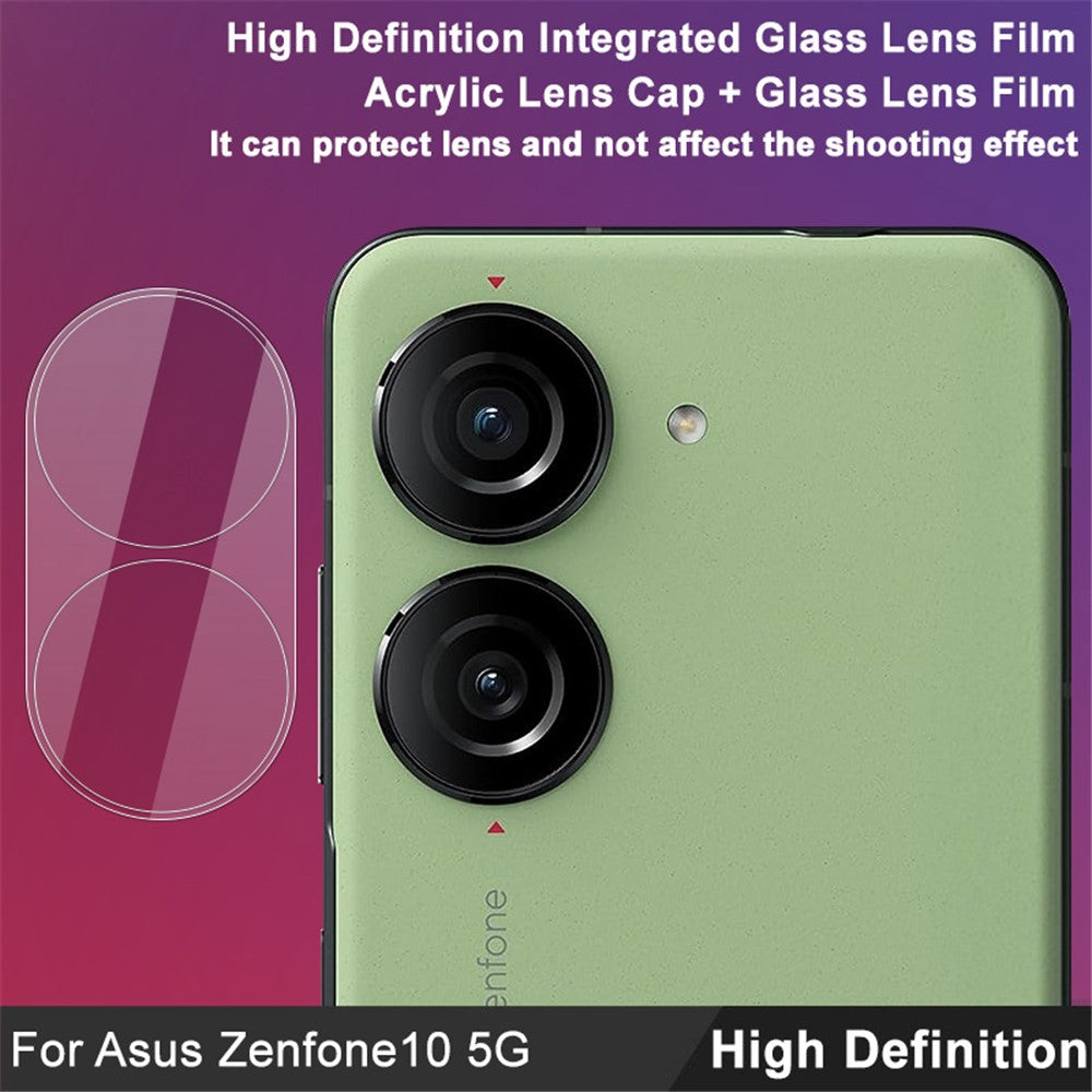 Tempered Glass HD Camera Lens Film + Acrylic Lens Cap IMAK for Asus Zenfone 10 5G