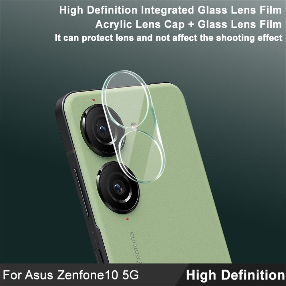 Tempered Glass HD Camera Lens Film + Acrylic Lens Cap IMAK for Asus Zenfone 10 5G