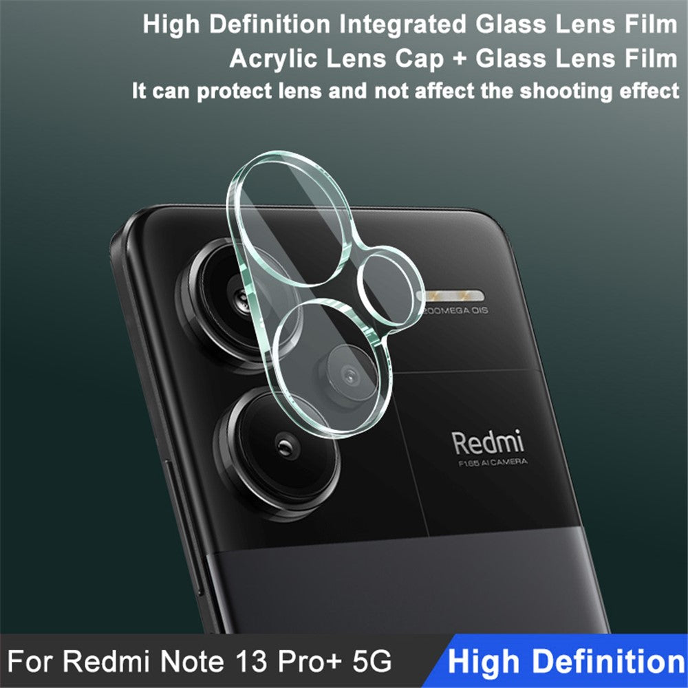Tempered Glass Camera Lens Film+Acrylic Lens Cap IMAK For Xiaomi Redmi Note 13 Pro+