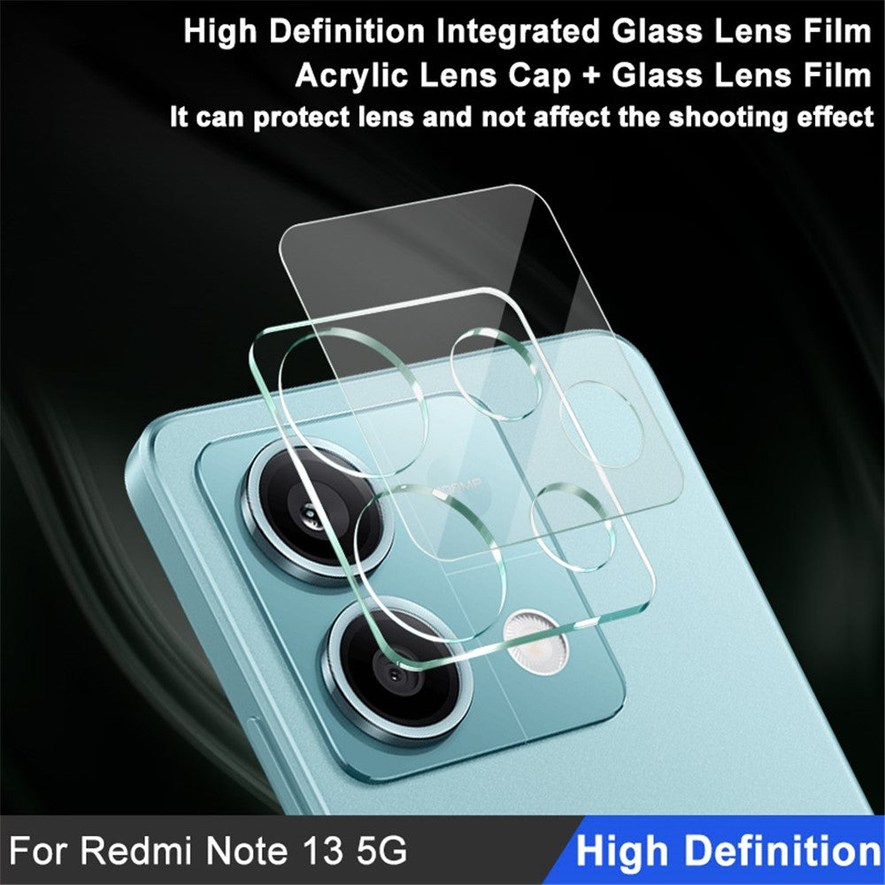 Tempered Glass Camera Lens Film+Acrylic Lens Cap IMAK For Xiaomi Redmi Note 13 5G