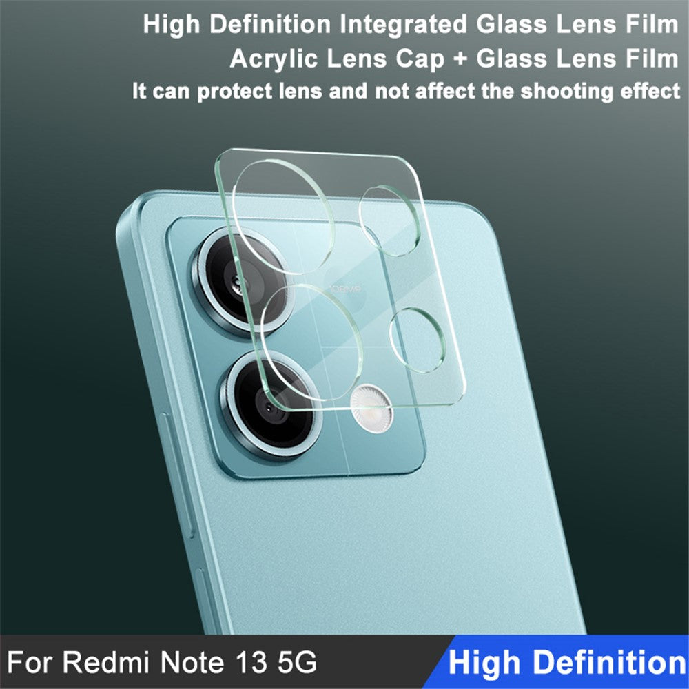 Tempered Glass Camera Lens Film+Acrylic Lens Cap IMAK For Xiaomi Redmi Note 13 5G