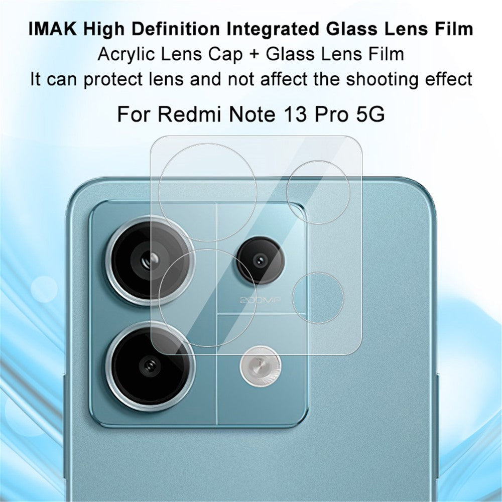 Tempered Glass Camera Lens Film+Acrylic Lens Cap IMAK For Xiaomi Redmi Note 13 Pro 5G / Poco X6 5G Lens Protector