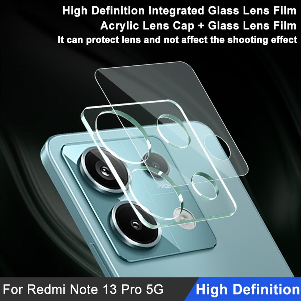 Tempered Glass Camera Lens Film+Acrylic Lens Cap IMAK For Xiaomi Redmi Note 13 Pro 5G / Poco X6 5G Lens Protector
