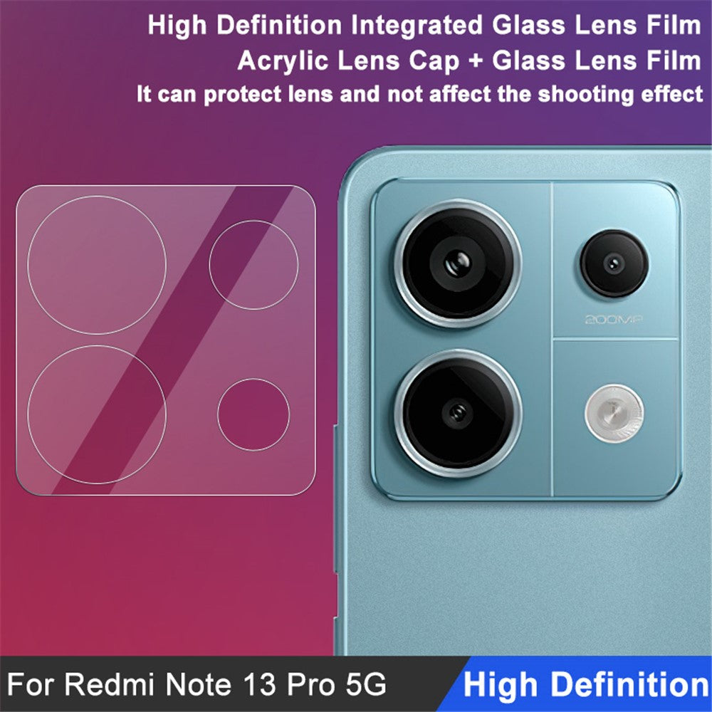 Tempered Glass Camera Lens Film+Acrylic Lens Cap IMAK For Xiaomi Redmi Note 13 Pro 5G / Poco X6 5G Lens Protector
